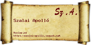 Szalai Apolló névjegykártya